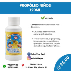 PROPÓLEO NIÑOS 120ML | Infecciones respiratorias niños.