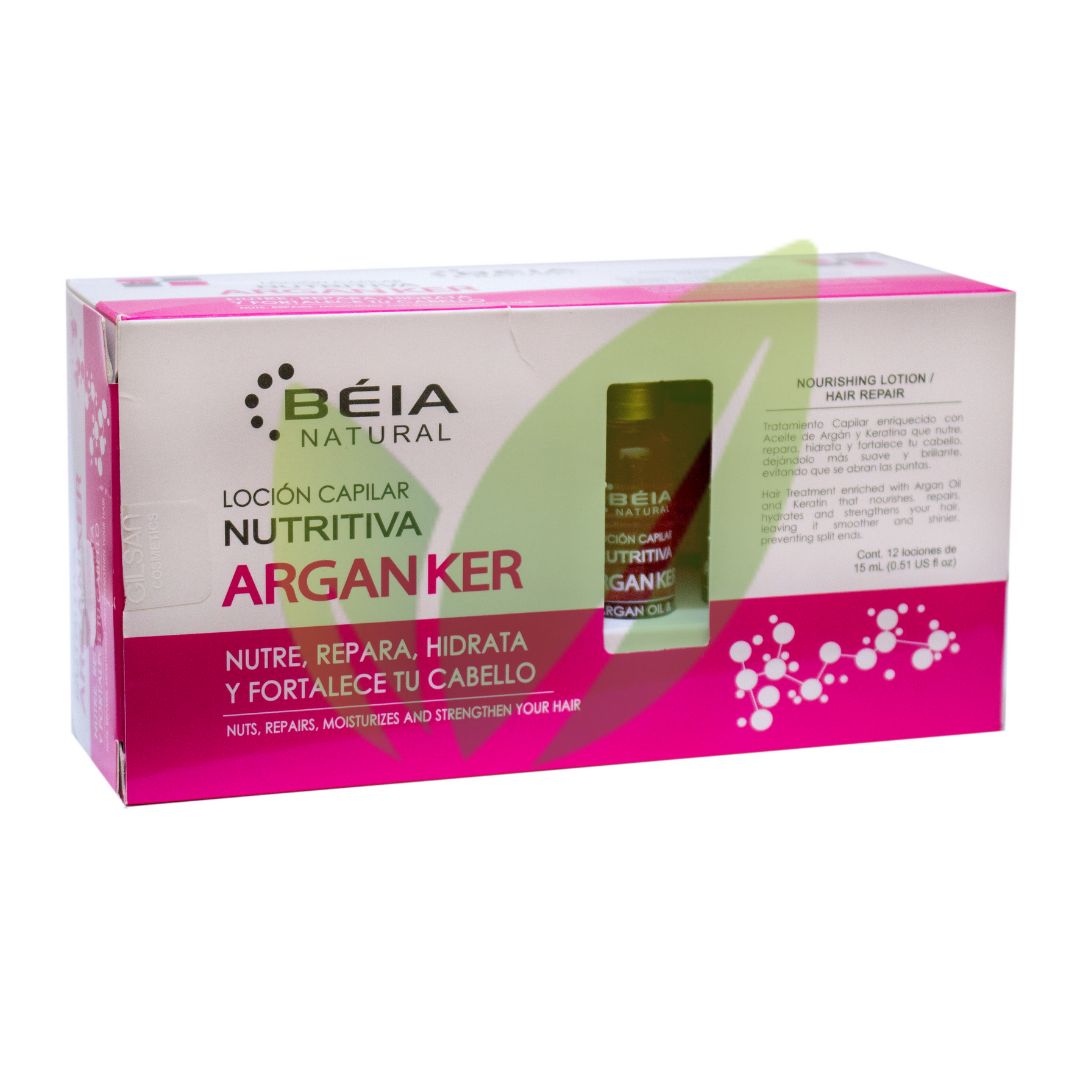 LOCIÓN CAPILAR ARGAN KER -NUTRe, REPARA, HIDRATA Y FORTALECE TU CABELLO 15 mL – Caja x 12 - Salud Vida Peru