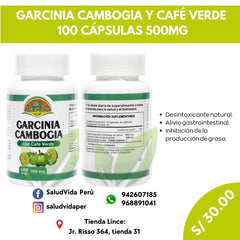 GARCINIA CAMBOGIA 100 CÁPSULAS 500MG | Pérdida de peso.