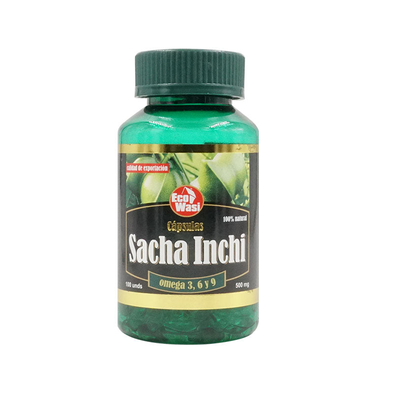 SACHA INCHI 100 CÁPSULAS 500MG | Función cerebral, Regulación hormonal, Antiinflamatorio. - Salud Vida Peru