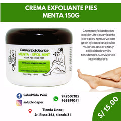 CREMA EXFOLIANTE PARA PIES CON MENTA POTE 150GRS | Callos, Asperezas, Pies. - Salud Vida Peru