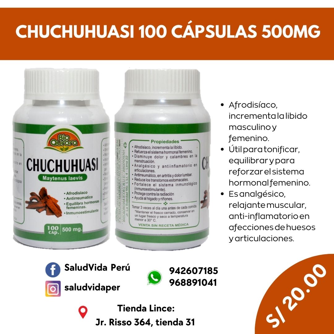 chuchuhuasi 500mg. 100 cápsulas