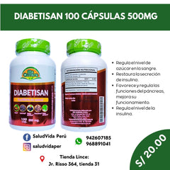 DIABETISAN 100 CÁPSULAS 500MG | Diabetes.