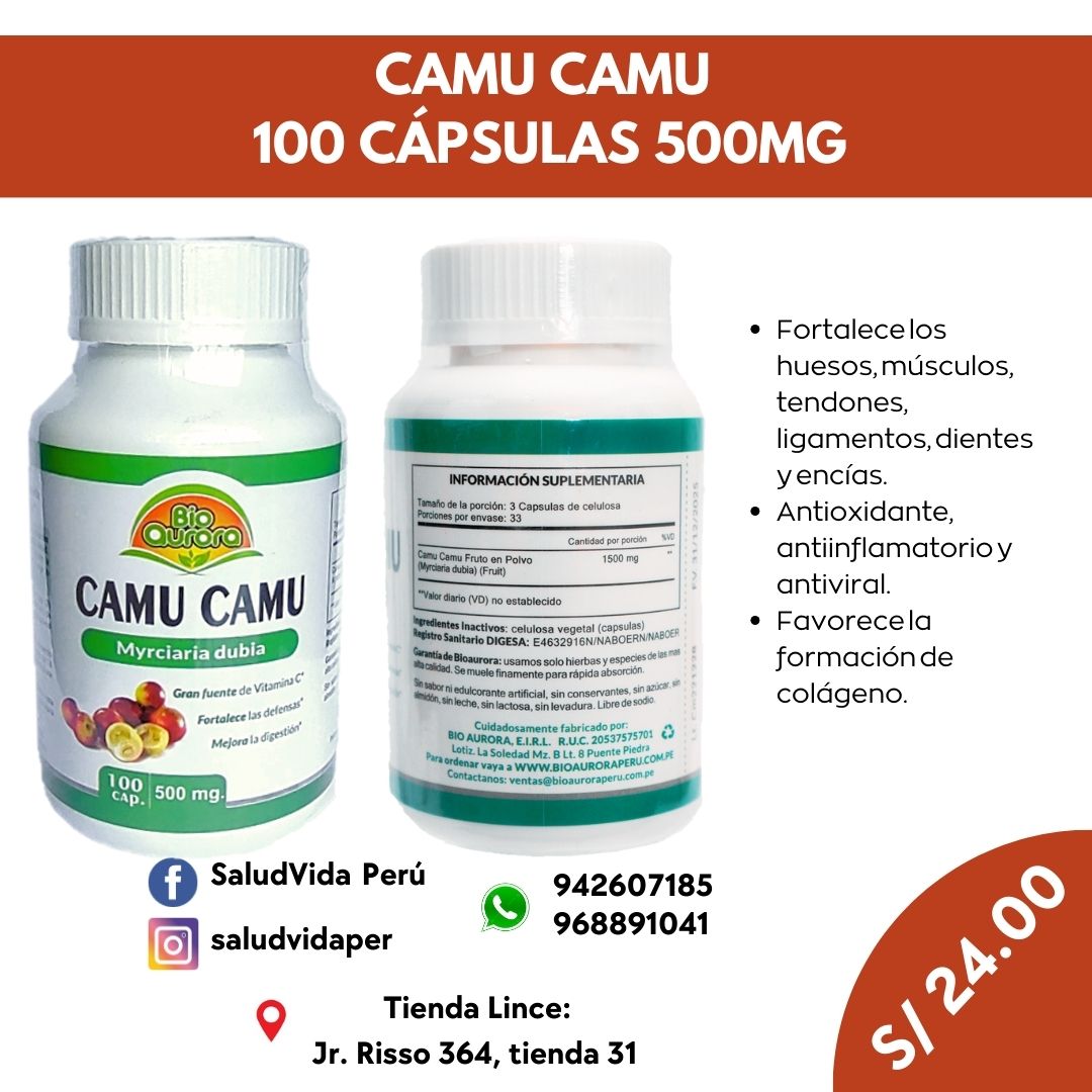 Camu Camu 500mg. 100 cápsulas