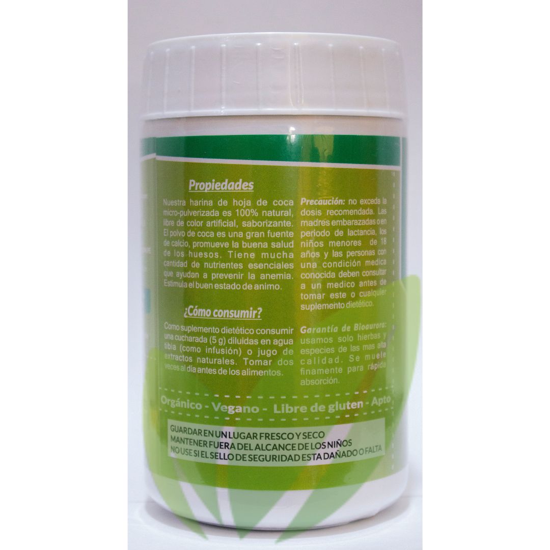 COCA HOJAS POLVO 200GRS POTE | Energizante, Huesos, Digestivo, Artritis, Estrés. - Salud Vida Peru