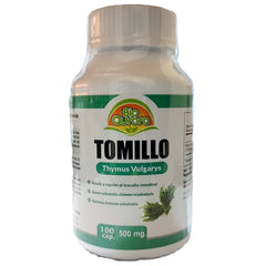 TOMILLO 500MG 100 CÁPSULAS | Gases estomacales, Expectorante, Asma, Migraña, Aftas.