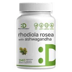 Rhodiola con Ashwagandha 5000mg. p/s 240 cápsulas | Ansiedad, Estrés.