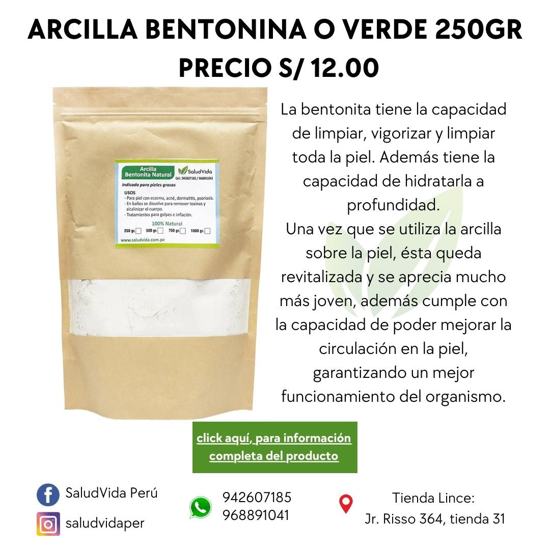 Arcilla bentonita natural (todo tipo de piel) | 250 g