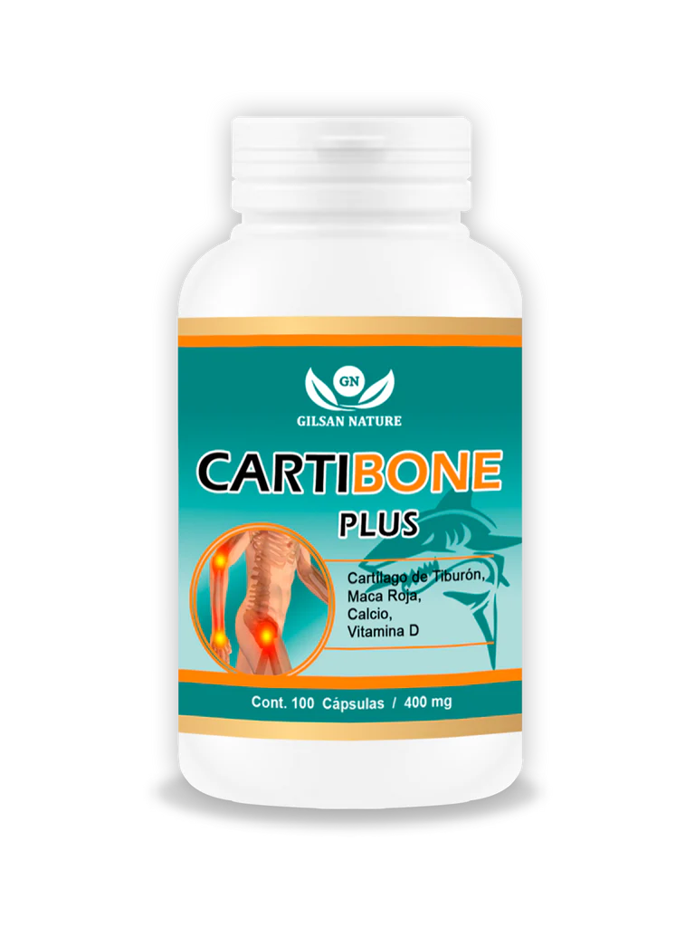 CARTIBONE PLUS 400mg. 100 cáp.  Fortalece huesos, cartílagos y la estructura del sistema óseo.