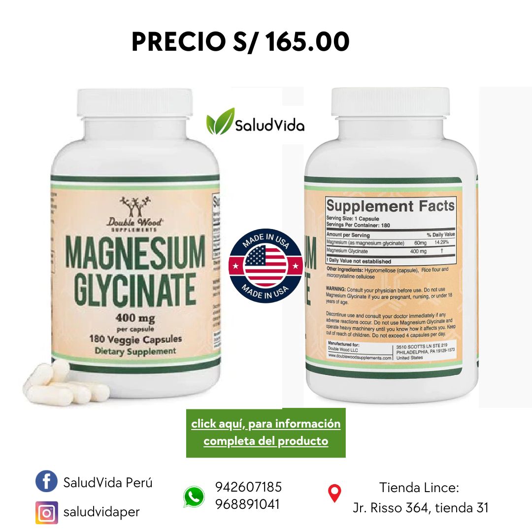 Glicinato de magnesio 400 mg | 180 cápsulas