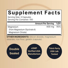 Magnesio Glicinato+Citrato 400mg.