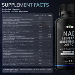 NAD TRANS-RESVERATROL 90 CÁPSULAS - Longevidad. Vence 22.12.26
