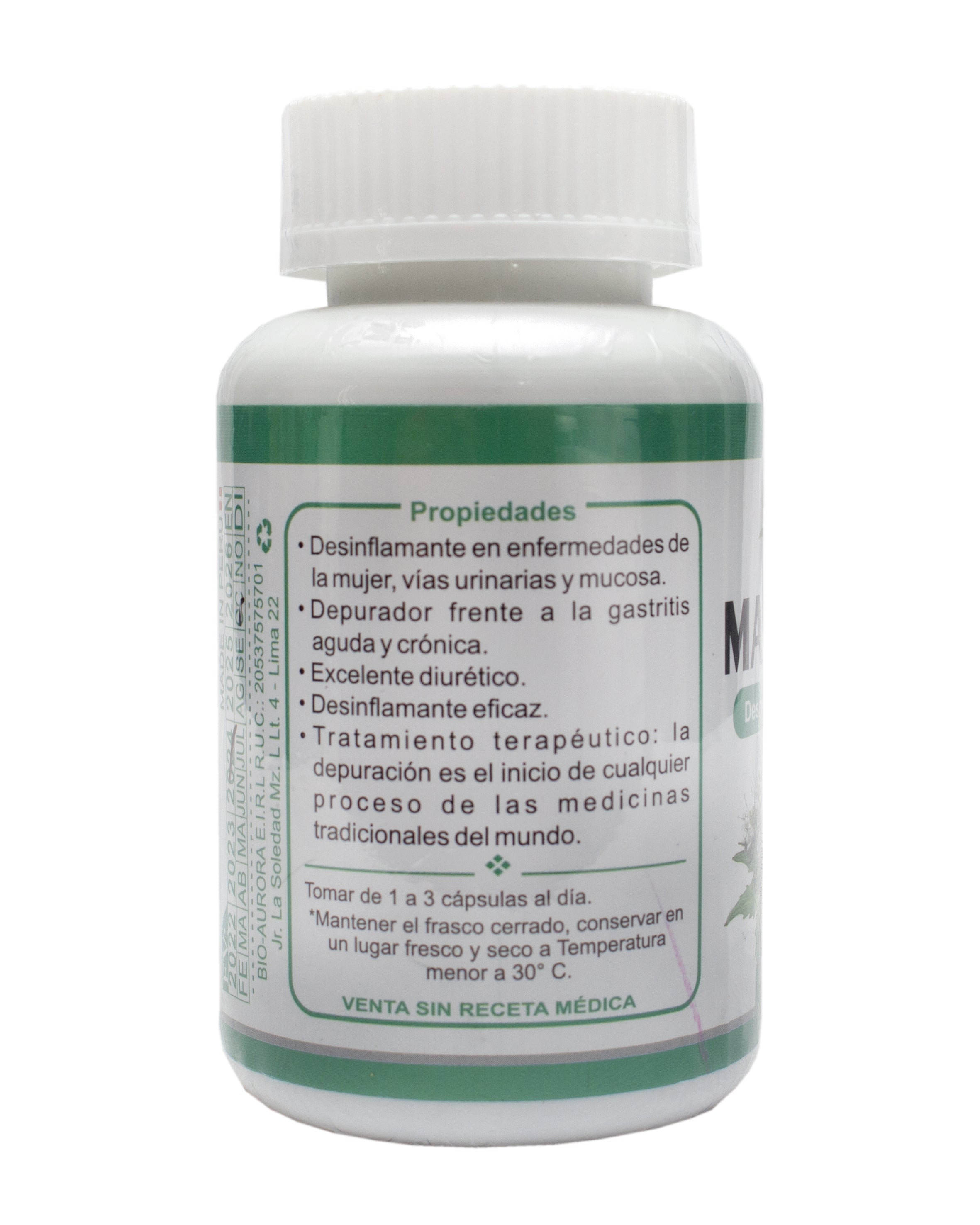 MANAYUPA 100 CÁPSULAS 500MG | Desinflamante, Vías urinarias, Gastritis, Diurético. - Salud Vida Peru