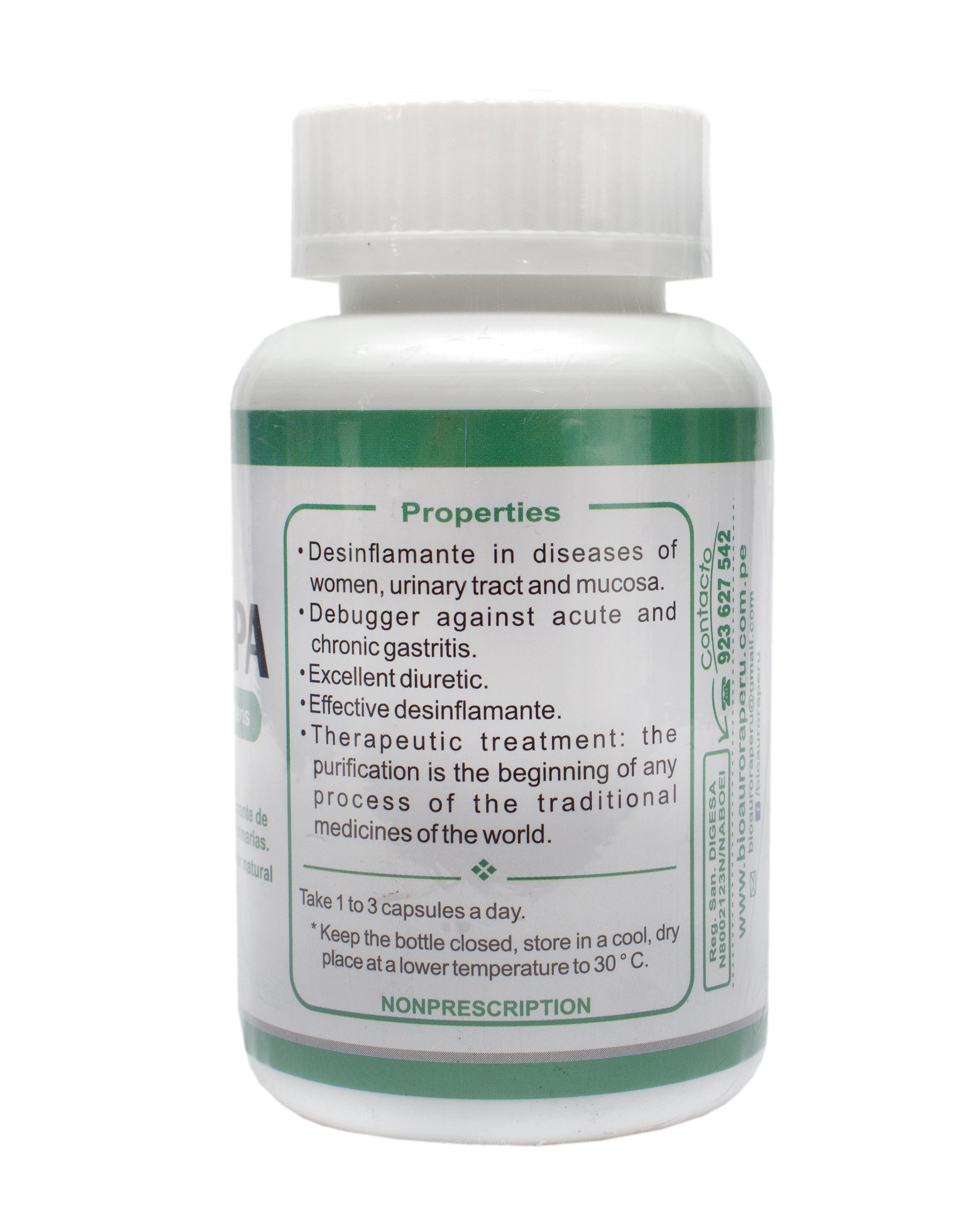 MANAYUPA 100 CÁPSULAS 500MG | Desinflamante, Vías urinarias, Gastritis, Diurético. - Salud Vida Peru