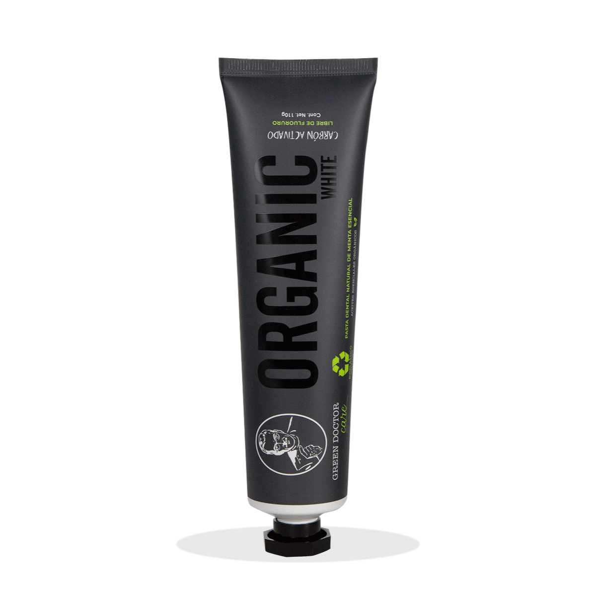 Pasta Dental Natural de Carbón Activado 110g. Sin Flúor Green Doctor - Salud Vida Peru