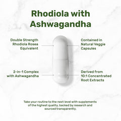 Rhodiola con Ashwagandha 5000mg. p/s 240 cápsulas | Ansiedad, Estrés.