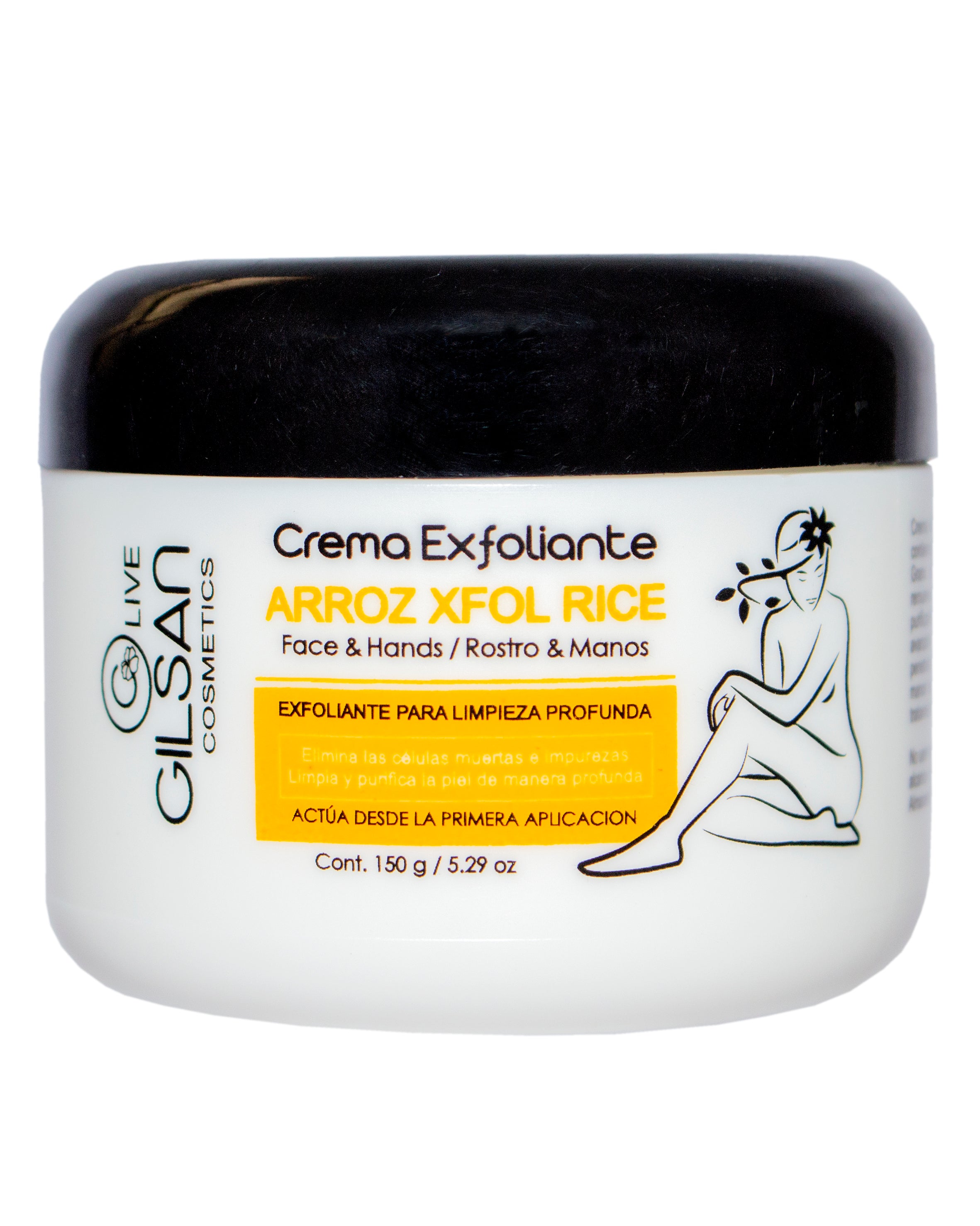CREMA EXFOLIANTE DE ARROZ PARA ROSTRO Y MANOS 150GRS | Remueve células muertas. - Salud Vida Peru