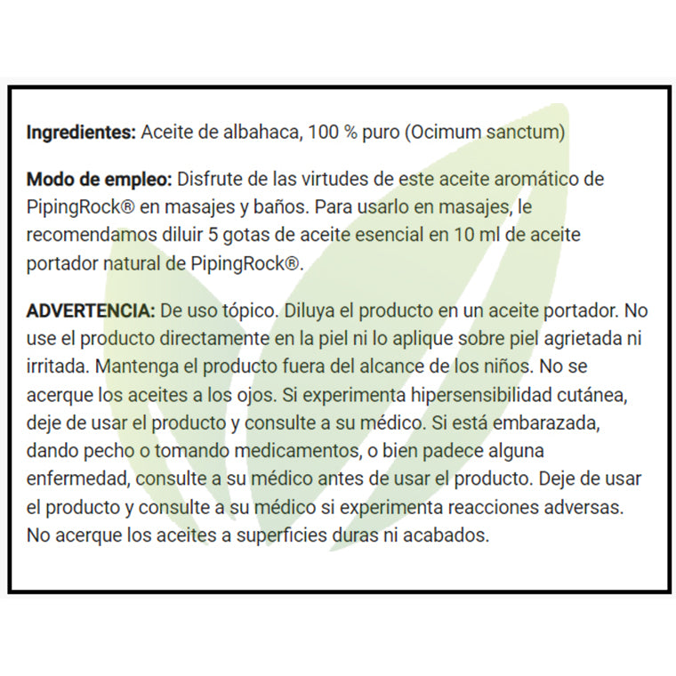 ACEITE ESENCIAL DE ALBAHACA 59ML | Antiinflamatorio, Antibacteriano, Concentración. - Salud Vida Peru