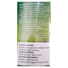 BEBIDA DE SÁBILA (ALOE VERA) 600ML | Cicatrizante, Colesterol, Diabetes, Antiiflamatorio, Digestión.