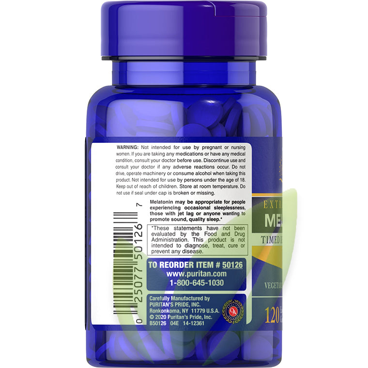 MELATONINA 5MG + B6, 120 TABLETAS RECUBIERTAS | Sueño, Antioxidante, Pérdida de peso. - Salud Vida Peru