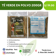 TÉ VERDE HARINA 200GRS.