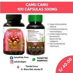 Camu camu orgánico 500 mg | 100 cápsulas veg.