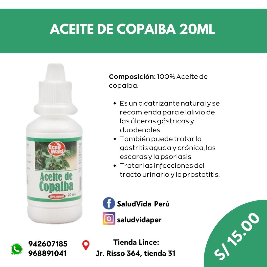 Aceite de Copaiba 20ml.