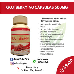 Goji Berry 500mg. 90 cápsulas