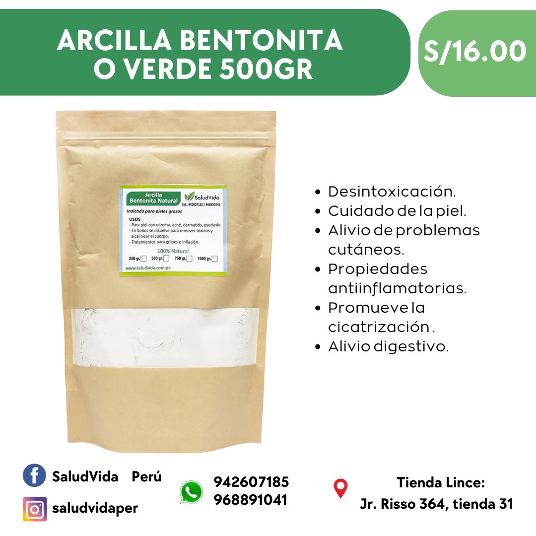 Arcilla bentonita natural (todo tipo de piel) | 500 g