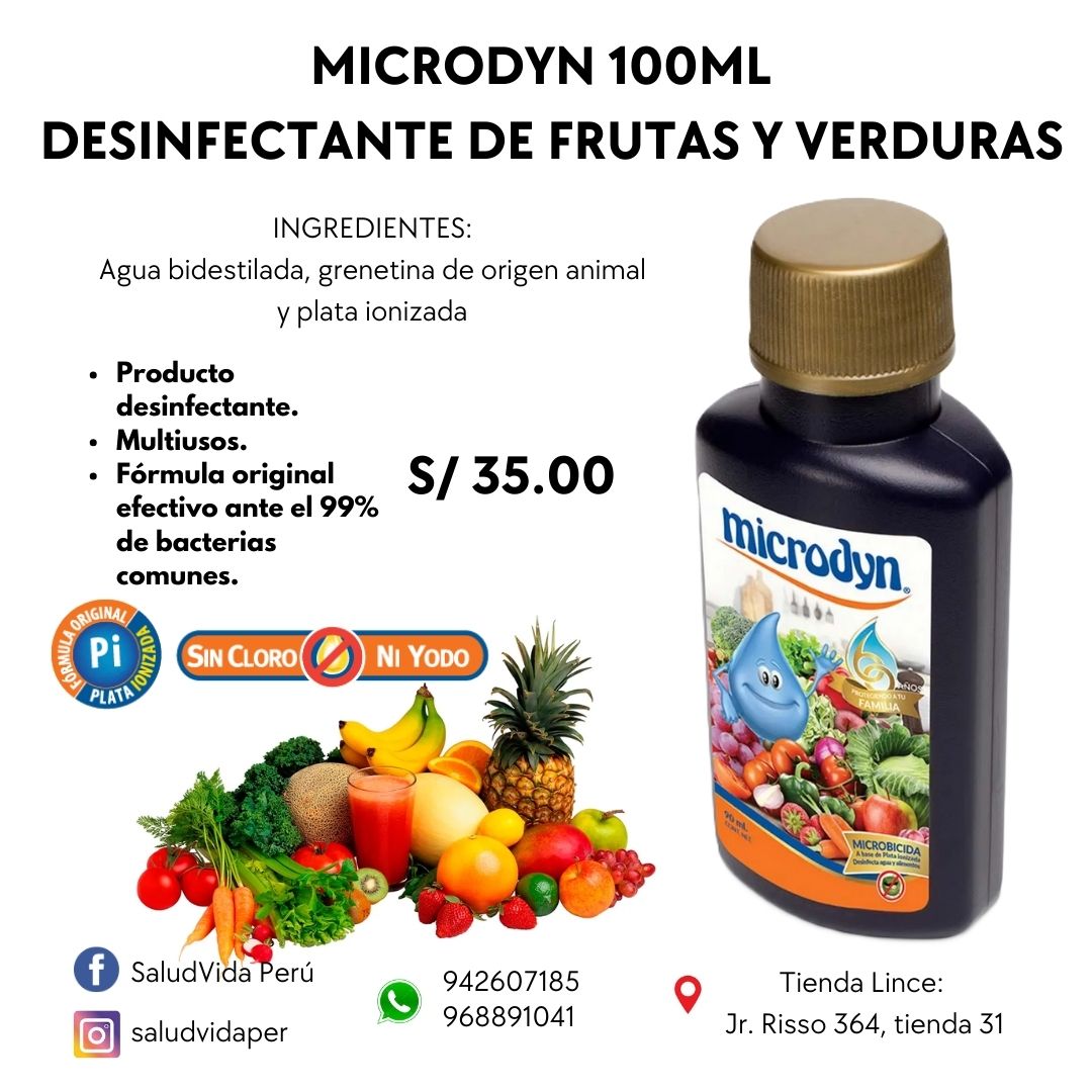 MICRODYN 100ML (DESINFECTANTE DE FRUTAS Y VERDURAS)