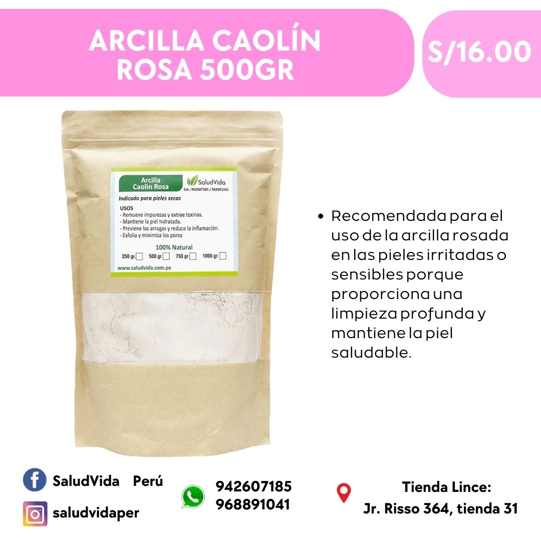 Arcilla caolín rosa (todo tipo de piel, irritadas o sensibles) | 500 g