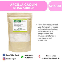 Arcilla caolín rosa (todo tipo de piel, irritadas o sensibles) | 500 g