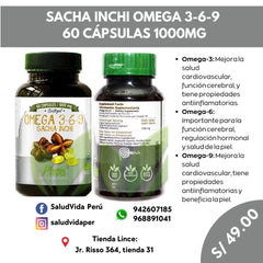 Sacha Inchi orgánico (Omega 3-6-9) 1000 mg | 60 cápsulas blandas