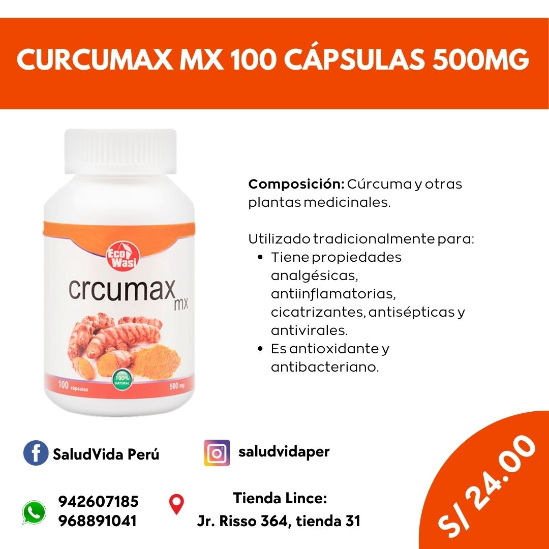 Curcumax Mx (cúrcuma) 500 mg | 100 cápsulas