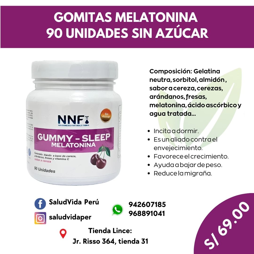 MELATONINA GUMMY SLEPP 90 GOMITAS | Insomnio, dormir, sueño, antioxidante, migraña.