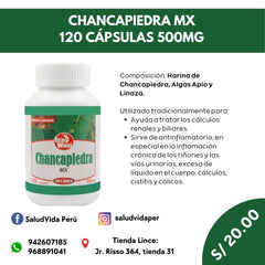 Chancapiedra 500 mg | 120 cápsulas
