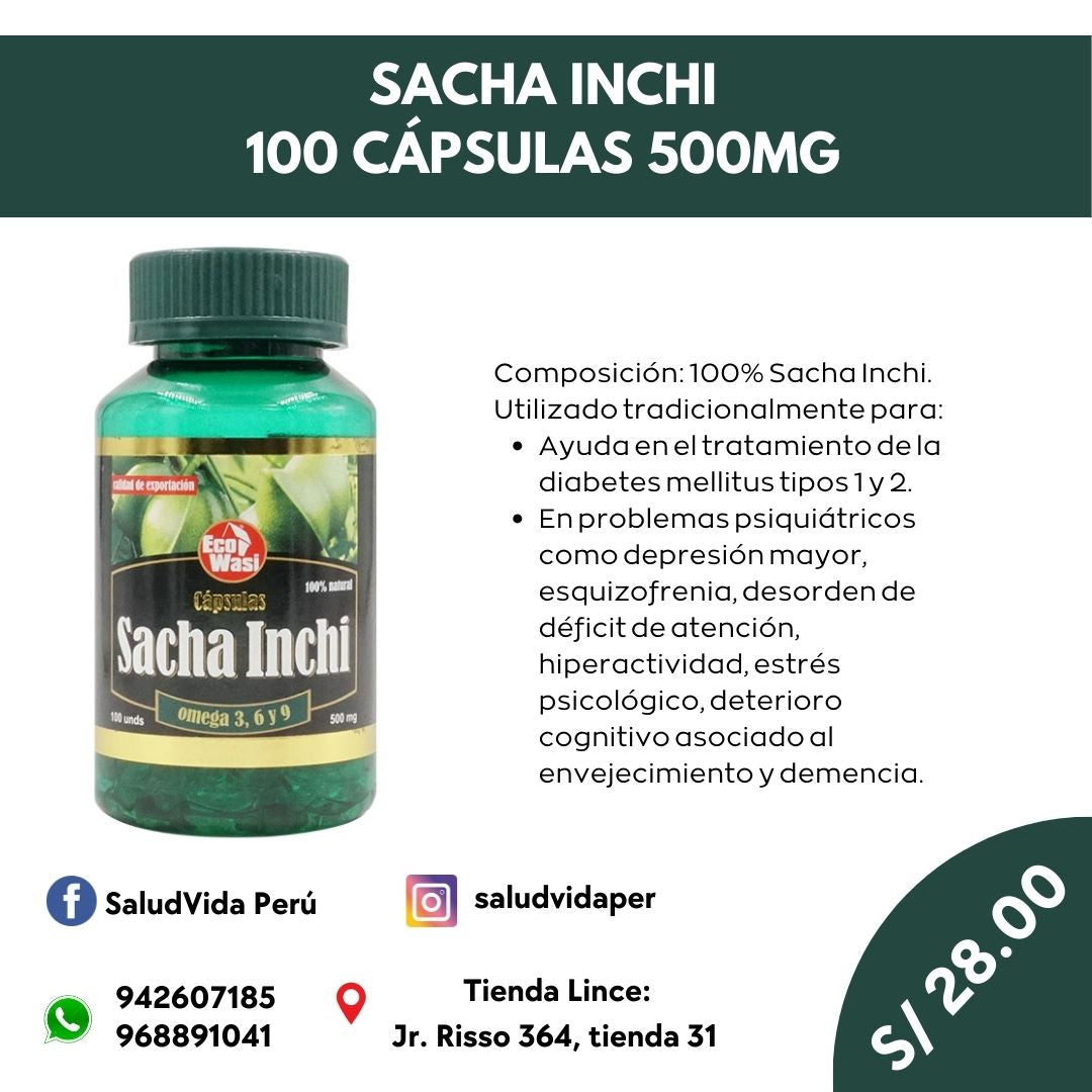 Sacha Inchi 500 mg | 100 cápsulas