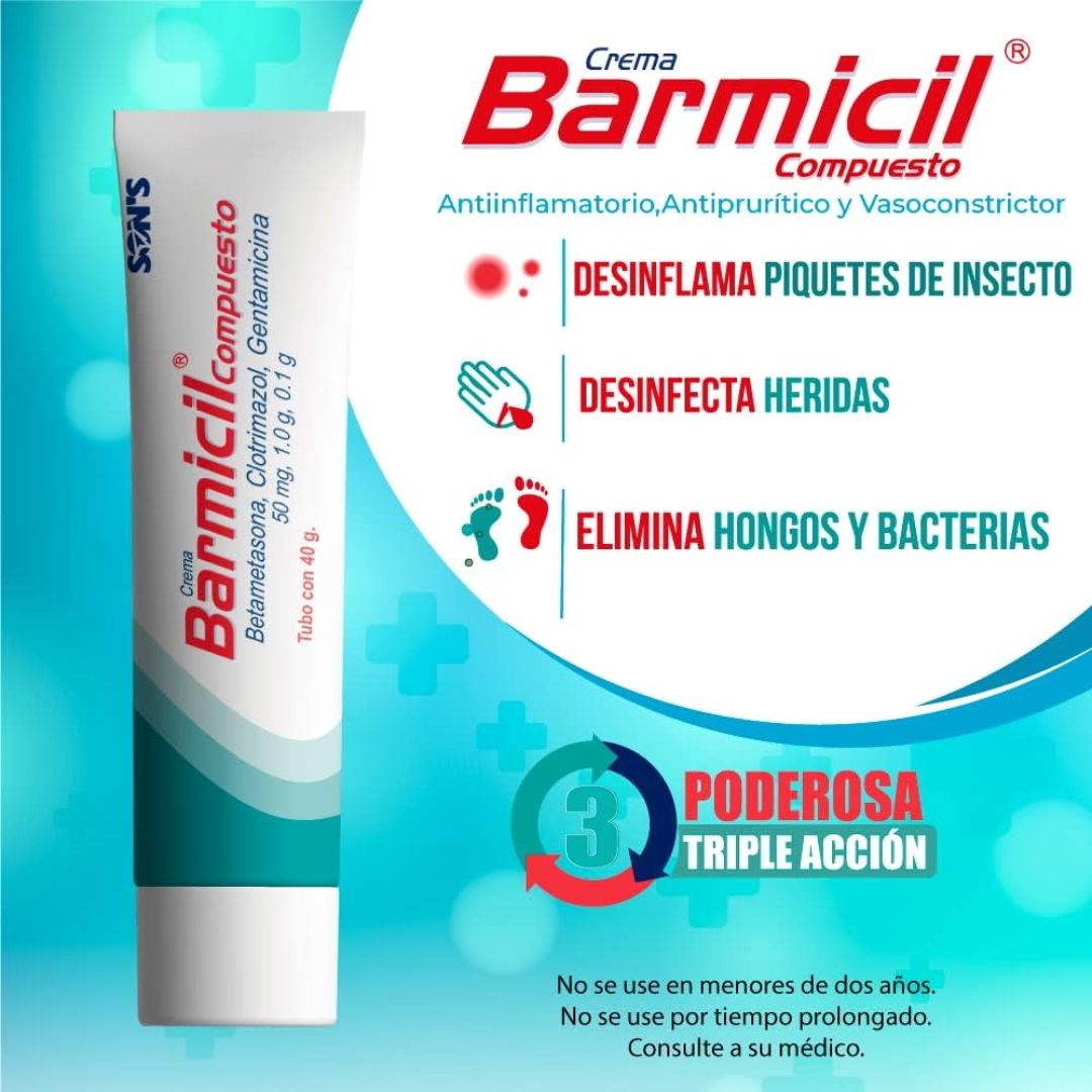 BARMICIL COMPUESTO, CREMA 40G | Hongos y bacterias en la piel.