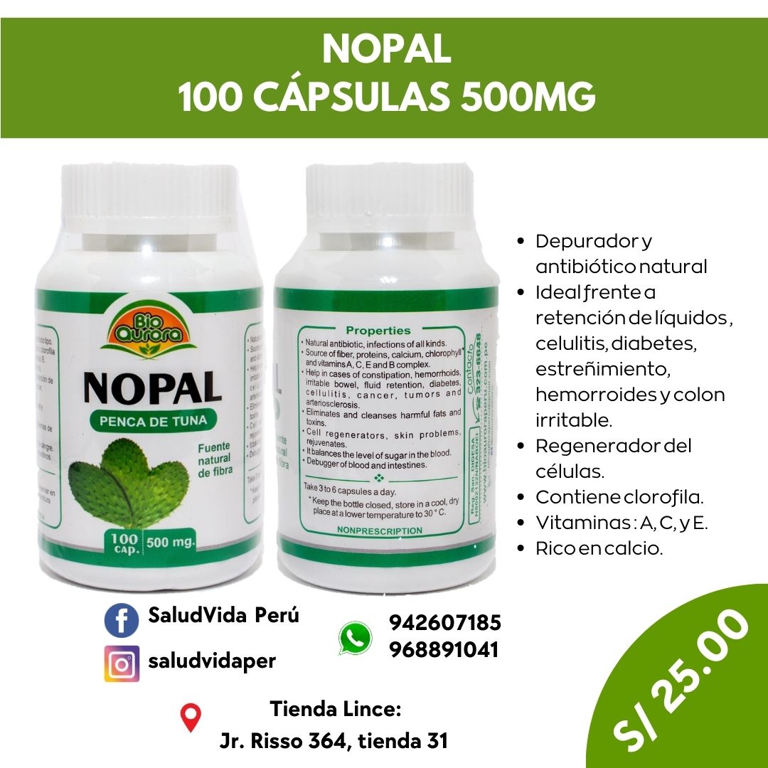 Nopal  500mg. 100 cápsulas