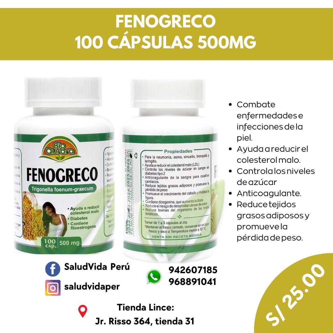 Fenogreco 500 mg | 100 cápsulas
