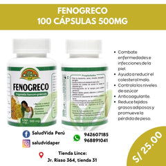 Fenogreco 500 mg | 100 cápsulas