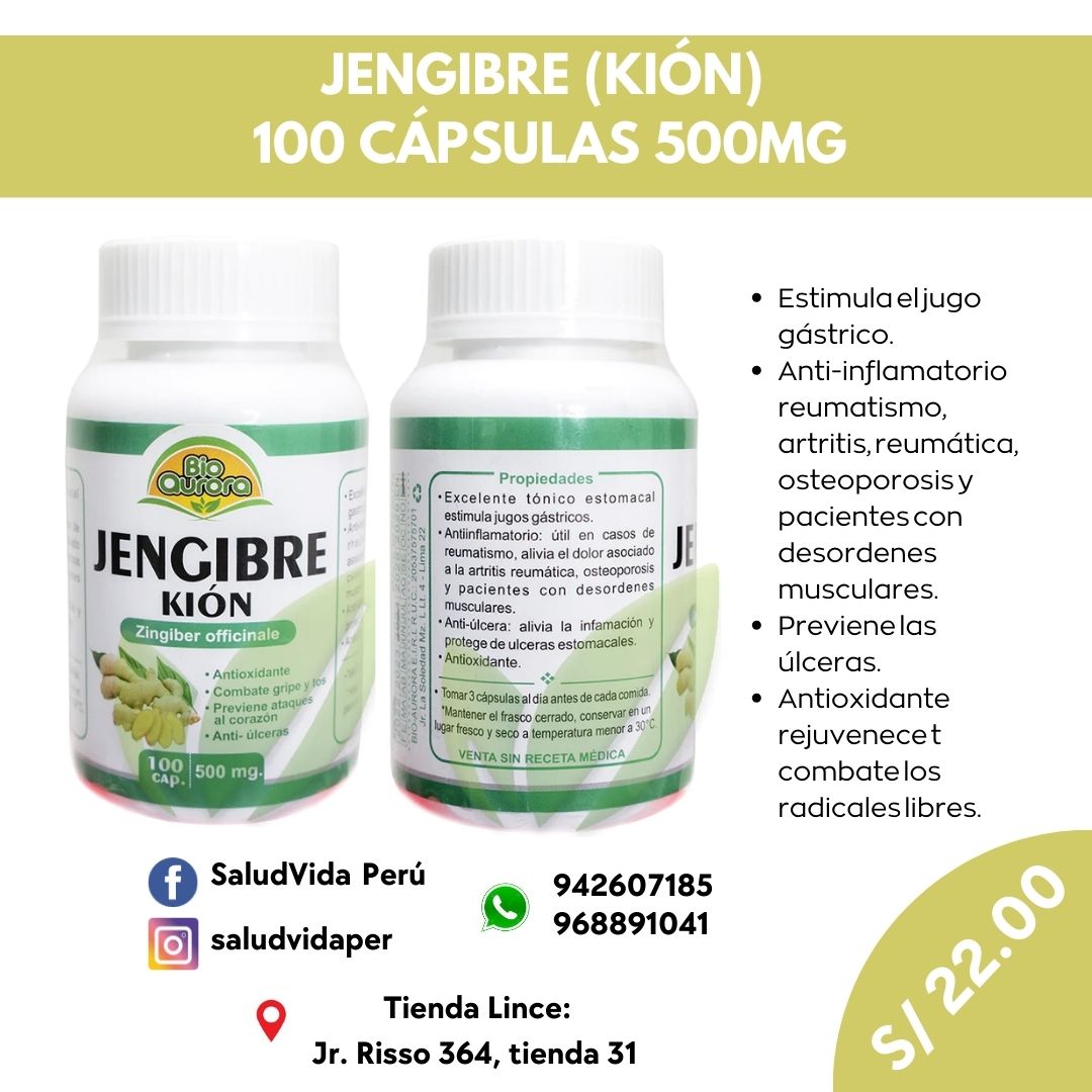 Jengibre (kión) 500 mg | 100 cápsulas
