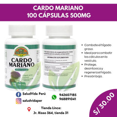 Cardo mariano 500 mg | 100 cápsulas