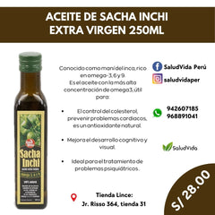 Aceite de sacha inchi extra virgen (Omega 3-6-9) | 250 ml