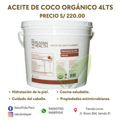 Aceite de Coco Virgen Orgánico 4 L