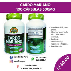 Cardo mariano 500 mg | 100 cápsulas