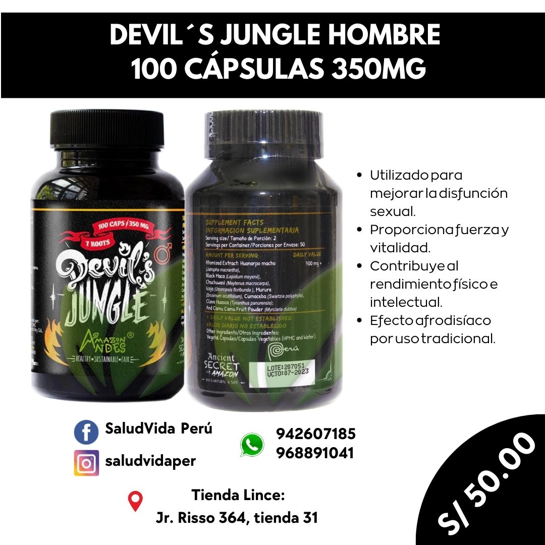 Devil's Jungle hombre 350 mg | 100 cápsulas