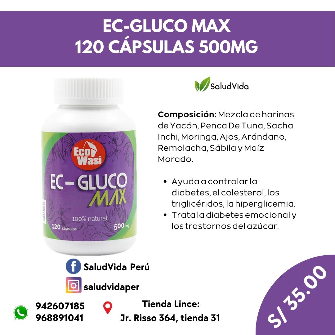 EcoglucoMax 500 mg.  120 cápsulas