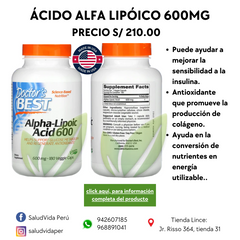 Acido alpha lipoic 300 mg | 180 cápsulas