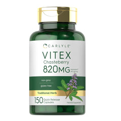 VITEX CHASTEBERRY 150 CÁPSULAS 820MG | Equilibrio hormonal, Menstruación, Fertilidad, Menopausia, Acné Hormonal.